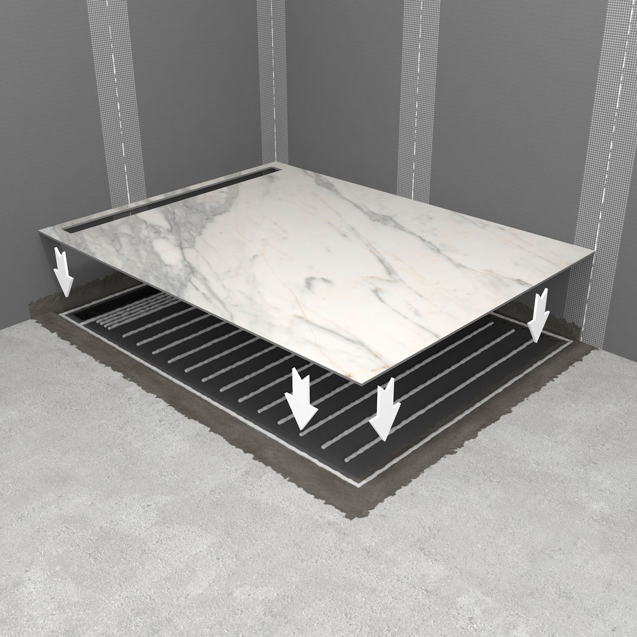 Wedi Fundo Top Riolito Neo Marble White
